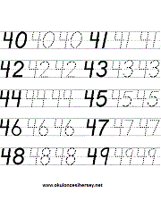 okul öncesi 40 dan 50 ye kadarki sayılar çizgi çalışması